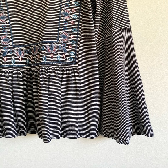 LOFT Striped Embroidered Long Sleeve Top - Picture 5 of 8